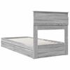 vidaXL Storage Bed with Drawer Grey Sonoma 75 x 190 cm Engineered Wood