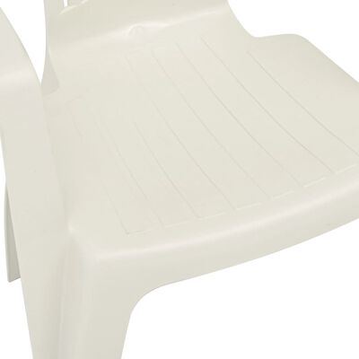 vidaXL Stackable Garden Chairs 45 pcs Plastic White