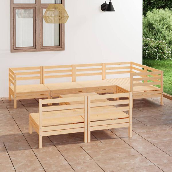 vidaXL 8 Piece Garden Lounge Set Solid Pinewood