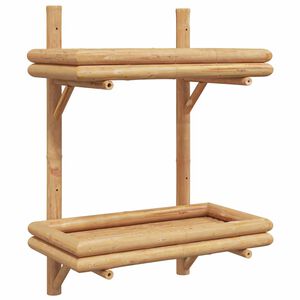 vidaXL Wall Shelf with Shelf Wall-mounted Brown 45 x 26 x 60 cm Bamboo