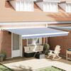 vidaXL Retractable Awning Blue and White 450 x 300 cm Fabric and Metal