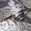 DUTCH WALLCOVERINGS Wallpaper Peacock Purple and Silver