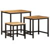 vidaXL Nesting Side Tables 3 pcs Solid Rough Wood Mango