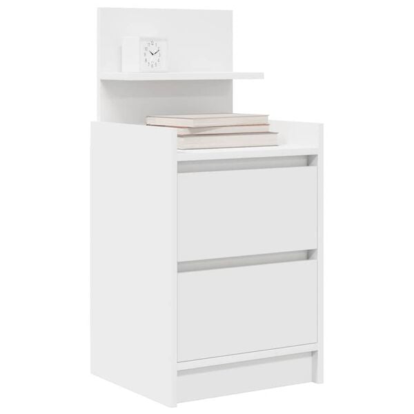 vidaXL Bedside Cabinets with 2 Drawers 2 pcs White 38x34x80 cm