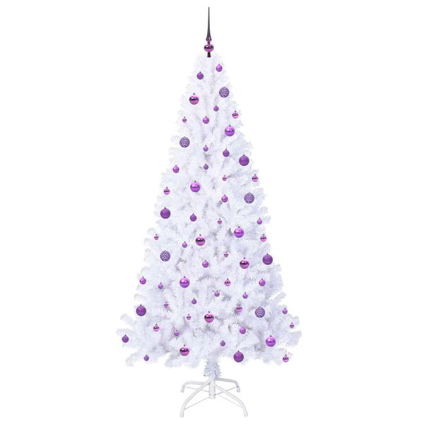 vidaXL Artificial Christmas Tree with Stand White 210 cm PVC and Steel