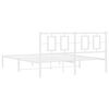 vidaXL Metal Bed Frame without Mattress with Headboard White 150x200cm