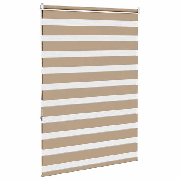 vidaXL Zebra Blind Sand Brown 95x150 cm Fabric Width 90.9 cm Polyester