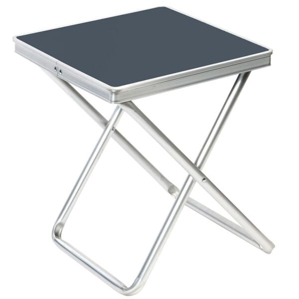 Camp Gear Folding Camping Stool Grey Aluminium 1404346