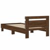 vidaXL Bed Frame without Mattress with LED Lights Brown Oak 90x190 cm Single