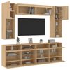 vidaXL 6 Piece TV Wall Cabinet Set with LED Lights Sonoma Oak