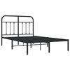 vidaXL Metal Bed Frame without Mattress with Headboard Black 120x200cm