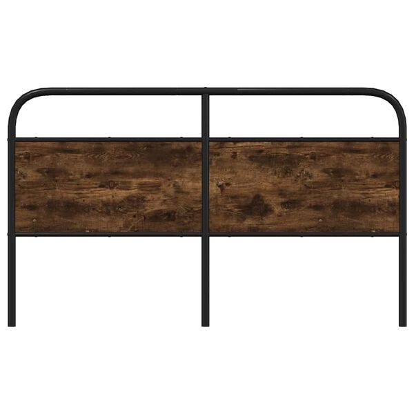 vidaXL Headboard Smoked Oak 160 cm Steel and Engineered Wood