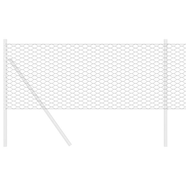 vidaXL Hexagon Fence Grey 0.4 x 25 m Steel