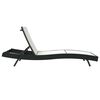vidaXL Sunlounger Reclining 1-person Black and White 70 x 197 x 82 cm