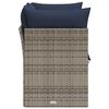 vidaXL Garden Sofa with Cushion Grey 124 x 62 x 69 cm Poly Rattan