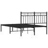 vidaXL Metal Bed Frame without Mattress with Headboard Black 120x190cm