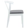 vidaXL Dining Chair 2 pcs White and Grey Solid Rubber Wood