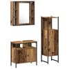 vidaXL Bathroom Furniture Set with Shelf 3 pcs Brown Engineered wood