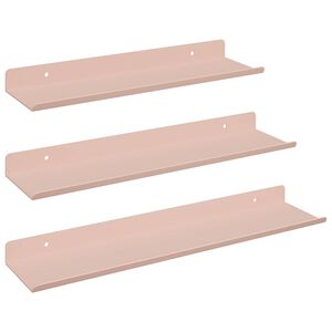 vidaXL Floating Shelf Wall-mounted 3 pcs Pink 40 x 9 x 2.5 cm Steel
