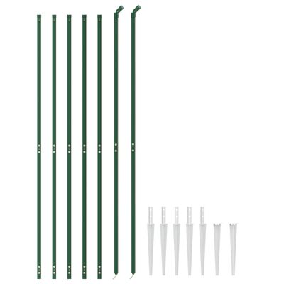 vidaXL Wire Mesh Fence with Spike Anchors Green 2x10 m