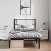 vidaXL Metal Bed Frame without Mattress with Headboard Black 100x200cm