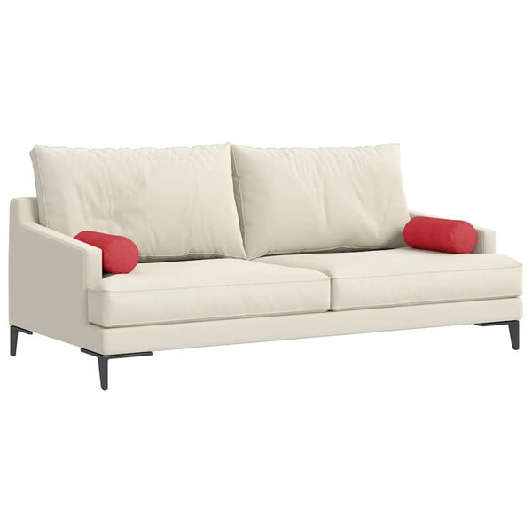 vidaXL Bolster Pillows 2 pcs Red Ø 15 x 40 cm Fabric