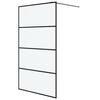vidaXL Walk-in Shower Wall Black 115x195 cm Frosted ESG Glass