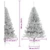 vidaXL Artificial Pre-lit Christmas Tree Silver 180 cm PET