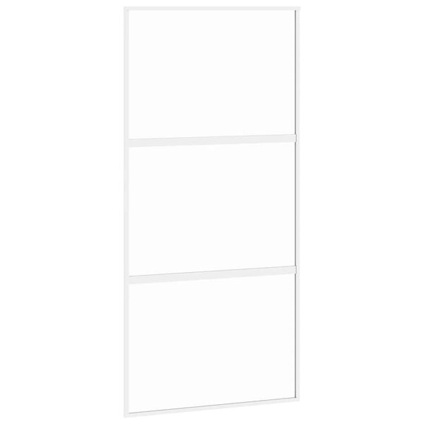 vidaXL Sliding Door White 102.5x205 cm Tempered Glass and Aluminium