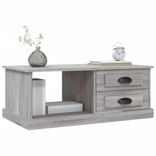 vidaXL Coffee Table Grey Sonoma 90x50x35 cm Engineered Wood