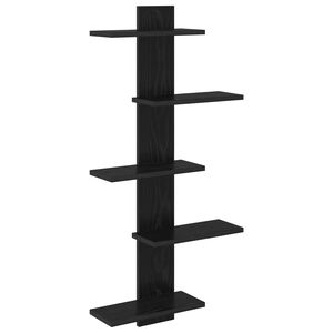 vidaXL Wall Floating Shelf Black Oak 48.5 x 15 x 101 cm