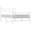 vidaXL Metal Bed Frame without Mattress with Footboard White 107x203cm