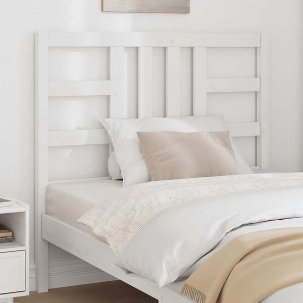vidaXL Bed Headboard White 106x4x100 cm Solid Wood Pine