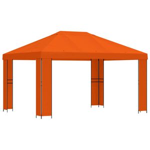 vidaXL Gazebo 4 x 3 m Orange Polyester and Steel 190 gsm