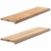 vidaXL Stair Treads 2 pcs Untreated 100x25x2 cm Solid Wood Oak