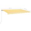 vidaXL Manual Retractable Awning with LED 500x300 cm Yellow and White