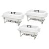 vidaXL 3 Piece Chafing Dish Set Stainless Steel