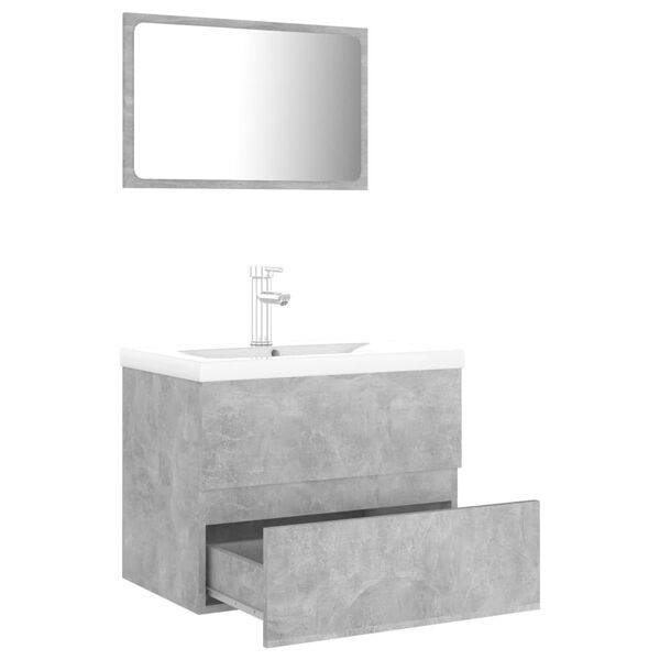 vidaXL Bathroom Furniture Set Concrete Grey Engineered Wood