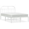 vidaXL Metal Bed Frame without Mattress with Headboard White 120x190cm