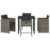 vidaXL Garden Dining Set 5 pcs Grey Poly Rattan