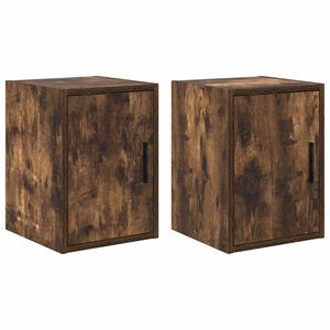 vidaXL Garage Wall Cabinets 2 pcs Smoked Oak Engineered Wood