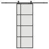 vidaXL Sliding Door with Hardware Set Black 76x205 cm ESG Glass