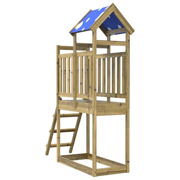 vidaXL Play Tower Brown 52.5 x 110.5 x 215 cm Solid Impregnated Wood