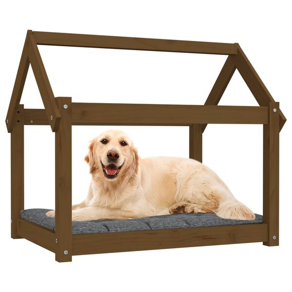 vidaXL Dog Bed Honey Brown 81x60x70 cm Solid Wood Pine