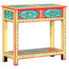 vidaXL Hand Painted Console Table 80x35x75 cm Solid Mango Wood