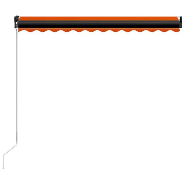 vidaXL Manual Retractable Awning with LED 350x250 cm Orange and Brown
