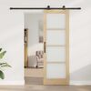 vidaXL Sliding Door ORKDAL Natural and Black 73.5 x 211 cm