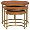 vidaXL Nesting Coffee Tables 3 pcs Solid Mango Wood and Steel