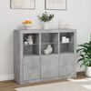 vidaXL Sideboards with LED Lights 3 pcs Concrete Grey Engineered Wood