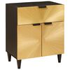 vidaXL Bedside Table Black and Gold 50 x 33 x 60 cm Engineered Wood